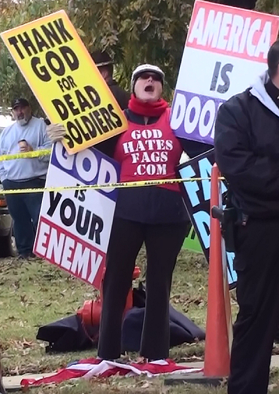 Westboro Baptist Church Steps on US Flag in McAlester, Oklahoma